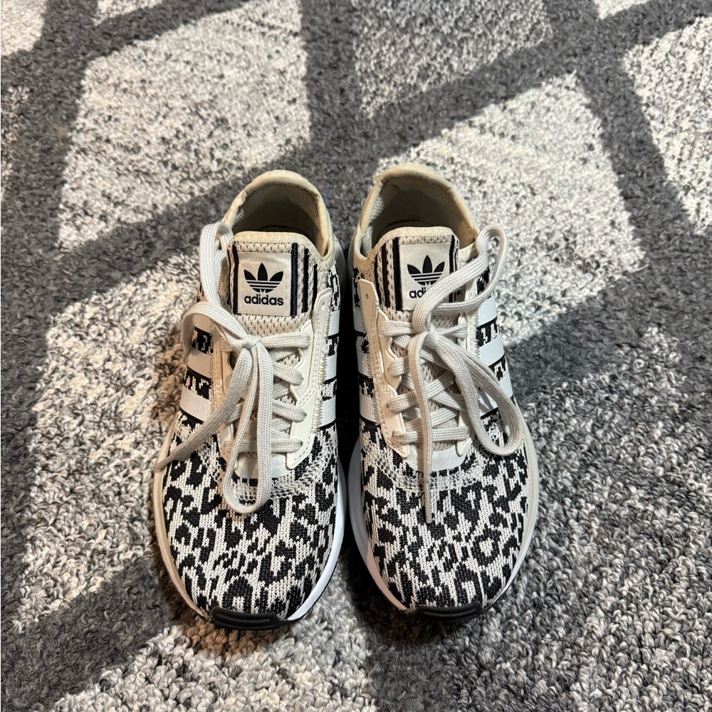 Adidas Women’s Sneakers - Black and Cream Leopard